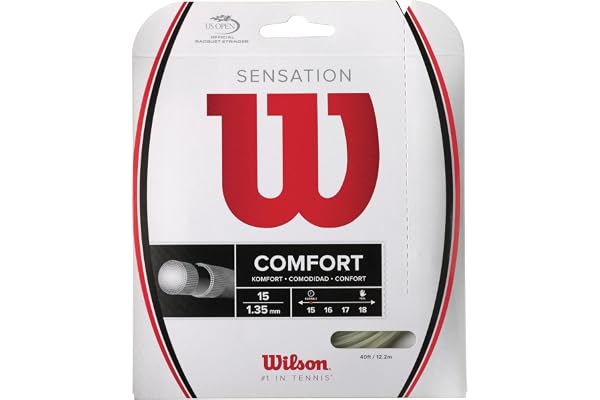 Cordages de Raquettes Wilson, Sensation, Rouleau de 12,2 mètres, Couleur Neutre