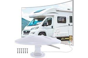 DTB TECH Rv Trailer,antenna tv esterno, antenna TV Freeview ad alto guadagno per camper con amplificatore di ricezione a lungo raggio, impermeabile per camper, HDTV esterna, camper, roulotte
