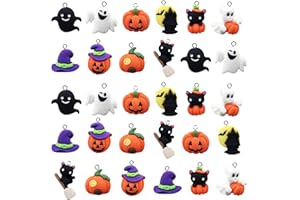 YUEXNKO Halloween Anhänger, 30pcs Halloween Harz Ornamente, Halloween Deko Anhänger, Halloween Charms, Horror-Hängeornament, Halloween Harz Charms,Halloween Baumschmuck für Heimdekoration