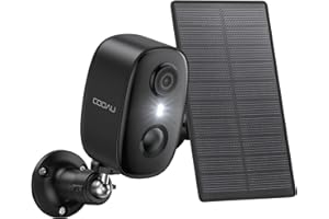 COOAU Kamera monitoringowa 2K zewnętrzna bateria solarna, bezprzewodowa kamera IP do użytku wewnątrz z baterią do ponownego ładowania, wykrywanie ruchu PIR, kolorowa widoczność w nocy, alarm dźwiękowy