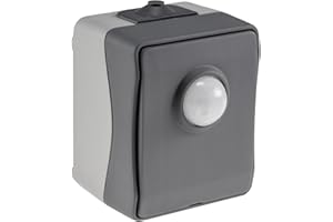 CHILITEC Détecteur de mouvement extérieur, en saillie pour pièces humides - intérieur et extérieur, IP54, résistant aux intempéries - remplacement d'un interrupteur d'éclairage