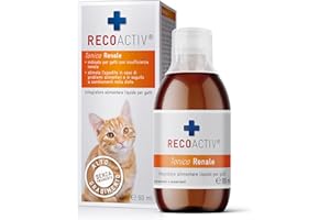 RECOACTIV Tonico Renale per Gatti, 1 x 90 ml, integratore Alimentare per supportare la convalescenza in Caso di Primi sintomi di compromissione della funzionalità renale nei Gatti o Come profilassi