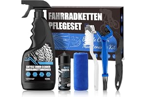 Cykelrengörare, 6 i 1 cykelkedjeset med 450 ml rengöringsmedel + kedjeledningsolja + rengöringsborste + mikrofiberduk, lämpli