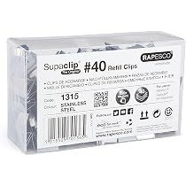 Rapesco RC4025MC Supaclip 40 Clear Dispenser and 25 Refill Clips ...
