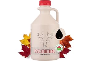Sirop d'érable canadien très foncé Escuminac primé. Restaurant, Chef Size 1 L (33.8 fl oz) Canada Grade A Strong Taste (anciennement Grade C) - Pur, biologique, d'origine unique, non mélangé.