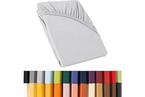 CelinaTex Relax Boxspringbett Wasserbett Spannbettlaken 180x200-200x220 cm Silber grau Jersey Mako Baumwolle 160g/qm Laken