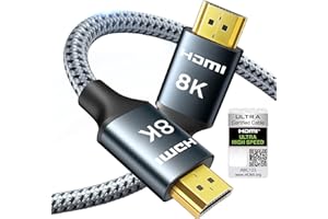 ARISKEEN 8K HDMI 2.1 Kabel 1.5M, 48Gbps High Speed Nylon Geflochtenes HDMI Kabel, Unterstützt 8K@60HZ, 4K@120Hz, Kompatibel mit PS5/4 TV Monitor Blu-ray Soundbar DVD Laptop