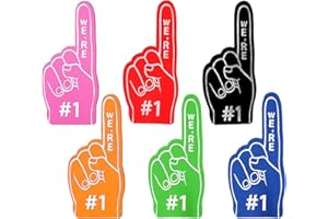 Bisienya Foam Fingers 6PCS, Sports Fan Foam Finger, Giant Foam Fingers Number 1,Foam Hands Party Gadgets,Foam Hand for Games, Stadium, Events, Cheerleading Cheering, World Cup