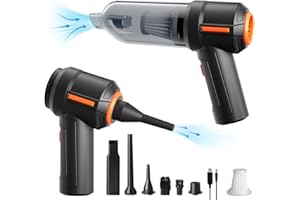 WHATOOK Compressed Air Duster Vacuum Cleaner: Electric Air Blower & Duster for Computer Cleaning, Mini Vacuum Keyboad Cleaner, Portable Handheld Air Duster & Vacuum Cleaner for PC, Cars, Home