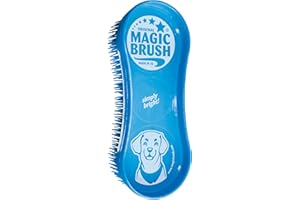 KERBL MagicBrush Dog, Hundebürste, Fellbürste, blue sky, 16,5x6,5x3cm, Kunststoff, lange, flexible Borsten, waschbar