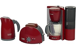 Theo Klein 9580 Bosch Breakfast Set I Kitchen set consisting of toaster, coffee machine and kettle I Packaging dimensions: 44.5 cm x 13 cm x 24.5 cm I Toy for children aged 3 years and up, Multi - Colored, 9580-TK