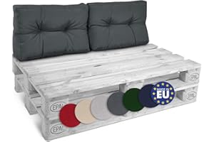 ‎BEAUTISSU Beautissu 2X Rückenkissen Palettenkissen Outdoor 60x40 cm – Gepolsterte Auflagen für Paletten Europaletten Palettensofa Lounge Kissen Outdoor Palettenmöbel Palettenpolster Grau – Style