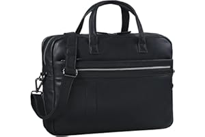 STILORD 'Conrad' Porte-Documents d'affaires Cuir Vintage Sacoche Business pour Ordinateur 15,6 Pouces Sac à Bandoulière d'Epaule