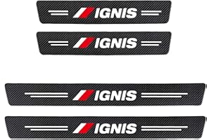 WYXAXNM 4Pcs Car Door Sill Protector for Suz-uki Ignis, Carbon Fiber Outer Door Sill Non-Slip Kick Plates Sticker Trim, Auto Accessories Scuff Guard Threshold Cover Pedal Edge Entry Guard Decorative