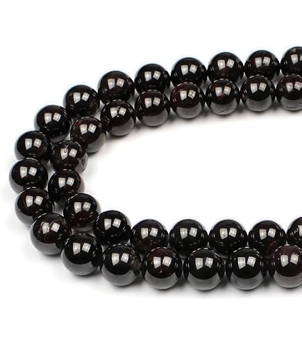60 Perline Naturali In Granato Rosso 6mm - Pietre Preziose Per Gioielli Fai Da Te, Bracciali, Collane