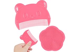 FGEN 2 x baby bath brush, baby hair brush, soft bristles, milk scab baby removal brush, baby comb, scalp massage brush, baby, hair comb for baby, suitable for newborns, baby