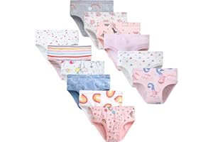 LeQeZe Bambine 12 Pezzi Mutandine di Cotone per Bimba Slip