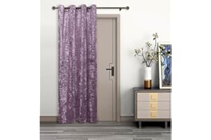 umlout Thermal Door Curtain Agra Mauve Lined Crush Velvet Winter - Saves Energy, Prevents Draughts Reduces Heat Loss