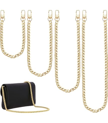 4 Pièces Chaine pour Sac a Main, Argent Chaine pour Sac à Main Bandoulière, 30/60/100/120 cm Chaine Sac, Chaîne Sac à Main pour Chaine Telephone Portable Chaine Portefeuille Laniere Sac Bandouliere