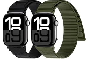 Yoohoo 2 Piezas Nylon Correa Loop Deportiva Compatible Con Correa Apple Watch 44mm 40mm 38mm 41mm 42mm 45mm 46mm 49mm Mujer Hombre,Soft Original Sport para iWatch Series 10 9 8 7 6 5 4 3 2 1 SE Ultra