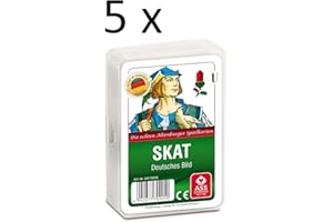 Ass Altenburger Spielkarten Skat Skatkarten deutsches Bild, Blatt mit Kornblume, 5er Pack