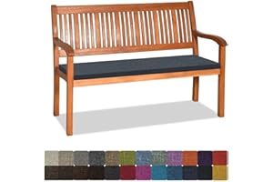 ‎ORUMRUD Bankauflage Stuhlkissen Bankkissen mit Krawatte Waschbar ,100x40x5cm,1 2 3 4-Sitzer Sitzkissen Rutschfeste Auflage für Gartenbank ,Küche,Terrasse Innen und Außenbereich，Dicker Leinenstoff,grau blau
