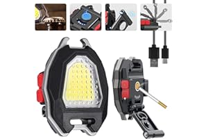 Nizirioo Mini LED Arbeitsleuchte, Schlüsselanhänger Inspektionsleuchten, Wiederaufladbare Super Hell Tragbare Mini Taschenlampe mit Flaschenöffner Magnetfuß für Notfall Reparatur Camping