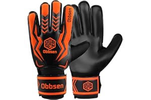 Obbsen Torwarthandschuhe mit Fingersave | Fußball Handschuhe Torwart mit Extra Starkem Grip | Größe 5-7 für Kinder Jugendliche, Größe 8-10 für Herren Damen