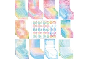 FENGQQKJ 160 Hojas Papel de Escribir con Juego de Sobres, 50 Papeles Escribir A5 y 50 Sobres con 60 Pegatinas Papel de Escribir con Membrete de Acuarela para Invitaciones Boda