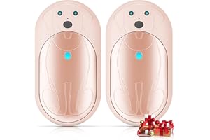 Lepwings Rechargeable Hand Warmers 2 Pack, 6000mAh Battery Long Lasting, 3 Levels Heating Electric Pocket Hand Warmer, Winter Gift for Men and Women, Ideal for Golf Hunting Hiking Outdoor Activities