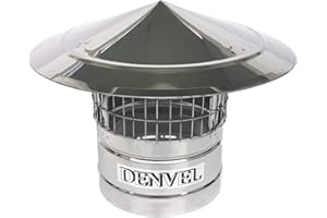 DENVEL 80mm Schornsteinhaube Mit Vogelschutz Edelstahl Vogelschutzgitter für Kamine, Schornsteinabdeckung, Schornsteinaufsatz, Kaminaufsatz, Kaminhaube, Kaminhut, Kaminabdeckung, Schornsteine