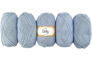 TRICOT CAFE' Tricot Cafè - Dolly Nuovo - Filato Pura Lana Merinos - Gomitolo per Ferri e Macchine da maglieria - Adatto per le mezze stagioni - Morbido e Soffice - Made in Italy – 5 pz/Azzurro Baby 32