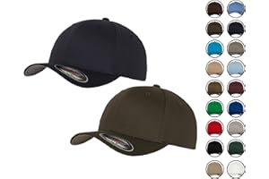 HLKAUF 2er Flexfit Unisex Wooly Combed Cap Baseball Caps graue Unterseite S M L XL XXL Basecap Mütze