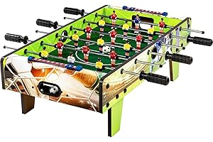 GAMES PLANET Mini Kicker Tischfußball „Chelsea“, 4 Dekorvarianten, Maße: 70x37x25 cm, Gewicht: 4 kg, 6 Spielstangen, Kleiner Kinder Tischkicker inkl. 2 Bälle