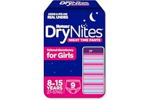 Huggies DryNites Girl Lot de 9 gants jetables pour fille 8-15 ans