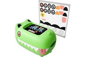Pulox PO-230 Pulsioxímetro pediátrico para niños - En verde con pegatinas - Medición de la saturación de oxígeno y la frecuencia cardíaca
