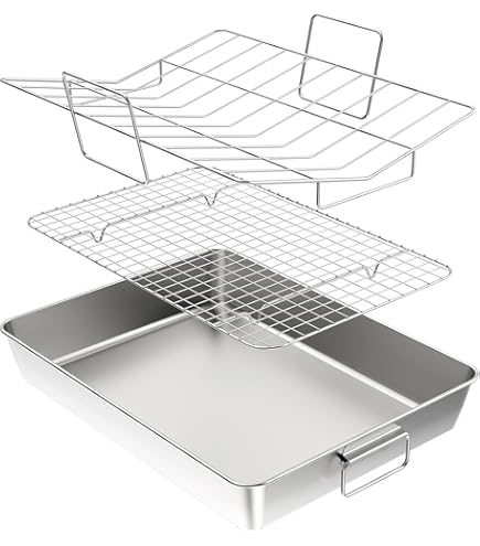 Teglia Da Forno In Acciaio Inox 40x30cm Con Griglia Di Raffreddamento - Homikit - Foto 2