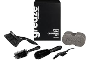 URBAN ZWEIRAD greaze kit limpieza bicicleta - set de cuidado para bicicletas - cepillo limpia cadenas bicicleta + cepillo limpiador cadena bicicleta - cepillo piñones - aparato de limpieza de cadena (5 piezas)