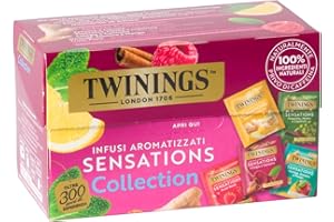 Twinings, Infusi Sensations Collection, Selezione di Infusi a Base di Frutta, Erbe e Spezie, con Ingredienti Naturali e Senza Caffeina, 1 Confezione da 20 Filtri