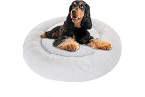 SLPRO Hundebett für mittelgroße Hunde - Hundekorb rund perfekt für Hunde wie Frenchie und Chow-Chow bis 25kg Ø 80cm - Hundekissen Flauschig und Waschbar - das Beste rundum Wohlgefühl für Vierbeiner