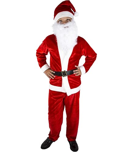 Disfraz De Papá Noel Para Hombre De Smiffys: Chaqueta, Pantalón, Barba, Sombrero Y Cinturón, Talla Grande (pecho 116-122 Cm)