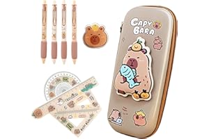 Mrltau Capybara - Estuche con 4 bonitos bolígrafos Capybara, suministros escolares kawaii, regalo para niños