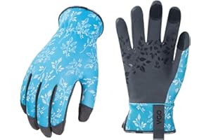 Vgo... Guanti da Giardinaggio Donna in Pelle con Touchsceen Guanti da Lavoro Giardino Potatura per Donna (SL7476)