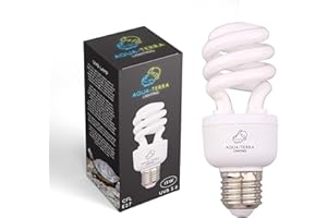 Aqua-Terra Lighting UVA UBV - Lampadina tropicale 5.0 da 15 W, ideale per acquari/terrari con tartarughe, rane, serpenti e uccelli, attacco a vite standard E27, ideale per effetto luce solare naturale