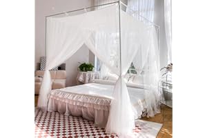 BelonLink Grand Moustiquaire de Lit Double, Baldaquin Universelle, Protéger efficacement, Intérieur Extérieur, Installation Facile, 1.9 * 2.1 * 2.4m