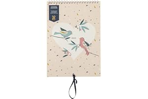 Busy B Kalendarz ścienny dla par od stycznia do grudnia 2023 – ptaki – wąski planer roczny dla dwojga z kolumnami, miesięcznymi kieszeniami i naklejkami