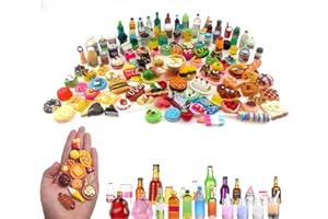 WNXBFO 50 Pcs Mini Food tiny toys, Easter Food Accessories, Miniature Food, Miniature Dolls House Food Accessories, Food Drink Bottles Pretend Play Kitchen Game Party Toys(Random)