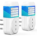 meross Presa Intelligente Italiana Smart Plug(Type L), Spina WiFi, Compatibile con Apple HomeKit Siri, Alexa, Google Assistan
