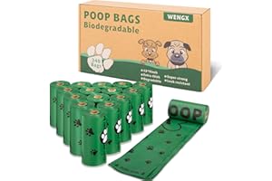 WENGX Poo Bags for Dog Waste, Large Poop bags Super Strong 100% Leak Proof Pet Waste Bag rolls, Lavender Scented