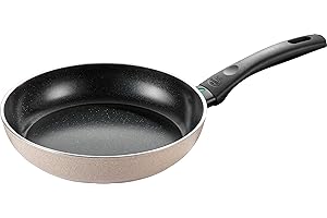 BALLARINI Ledro Bratpfanne, 24 cm, Aluminium, Induktionsgeeignet, Keramik-Antihaftbeschichtung, Thermopoint, Made in Italy, Beige